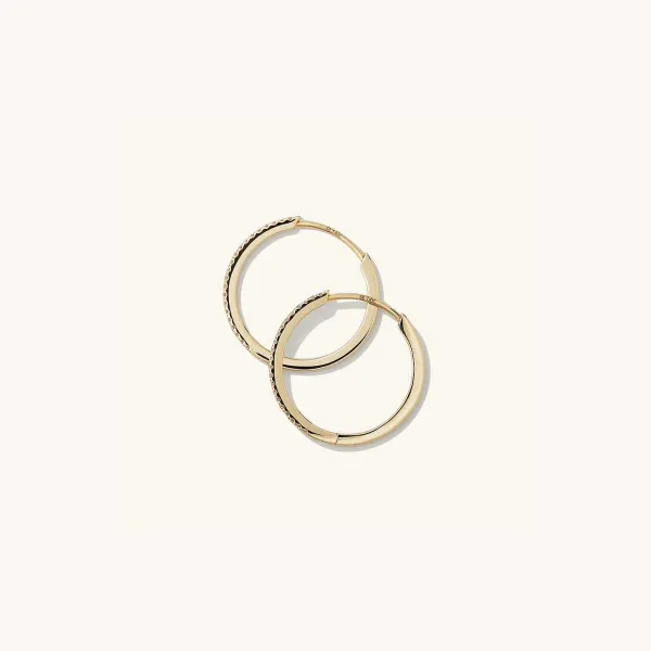 Earrings<Mejuri Pav Diamond Medium Hoops