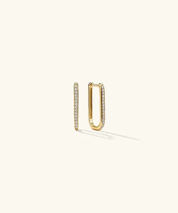 Earrings<Mejuri Pav Diamond Medium U Hoops