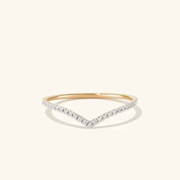 Rings<Mejuri Pav Diamond Wishbone Ring