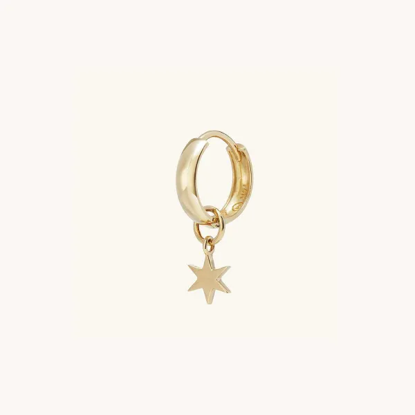 Earrings<Mejuri Single Star Hoop Charm